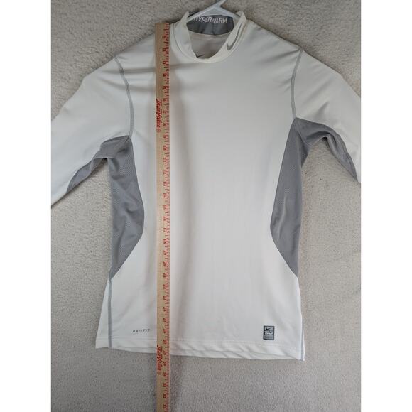Nike Pro Combat Shirt Mens Medium White Hyperwarm Dri Fit Fitted 479925-100 - Picture 3 of 16